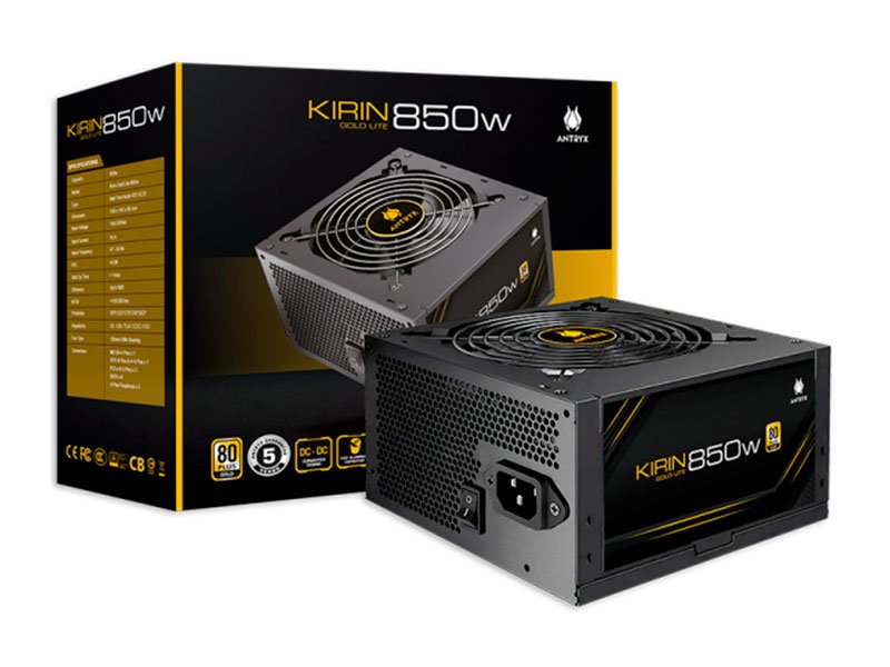 FUENTE DE PODER ANTRYX 850W KIRIN 80PLUS GOLD LITE GPW850S