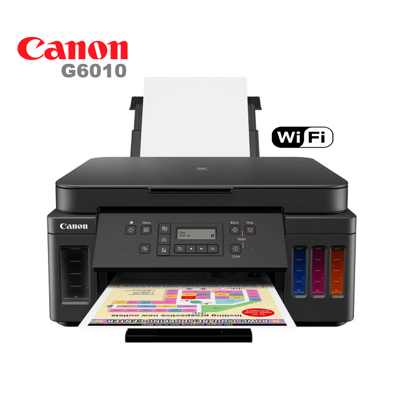 Impresora Canon Pixma G6010 imprime, escanea, copia, WiFi, USB, LAN.