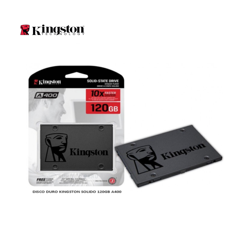 Disco Solido Kingston 120GB A400, SATA 6Gb/s, 2.5″, 7mm, TLC.