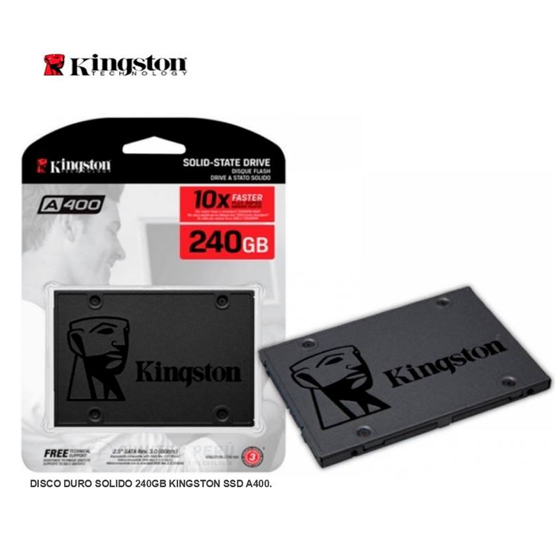 Disco Solido Kingston 240GB A400, SATA 6Gb/s, 2.5″, 7mm, TLC.