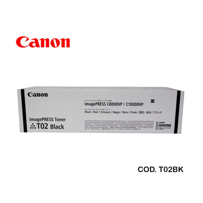 Toner Negro T02 – Canon IPR C10010VP Rendimiento 44.000 Paginas
